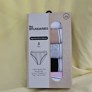 No Boundries High Rise Hi Cut Cheeky 5 Pack Ladies Underwear.